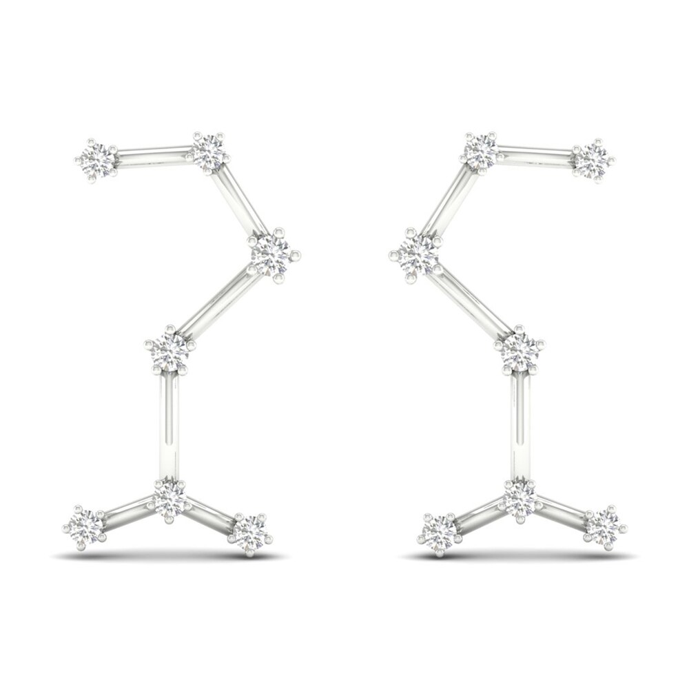 Diamond Scorpio Constellation Earrings 1/8 ct tw Round 14K White Gold 9AG28bdx Diamond Scorpio Constellation Earrings 1/8 ct tw Round 14K White Gold 9AG28bdx