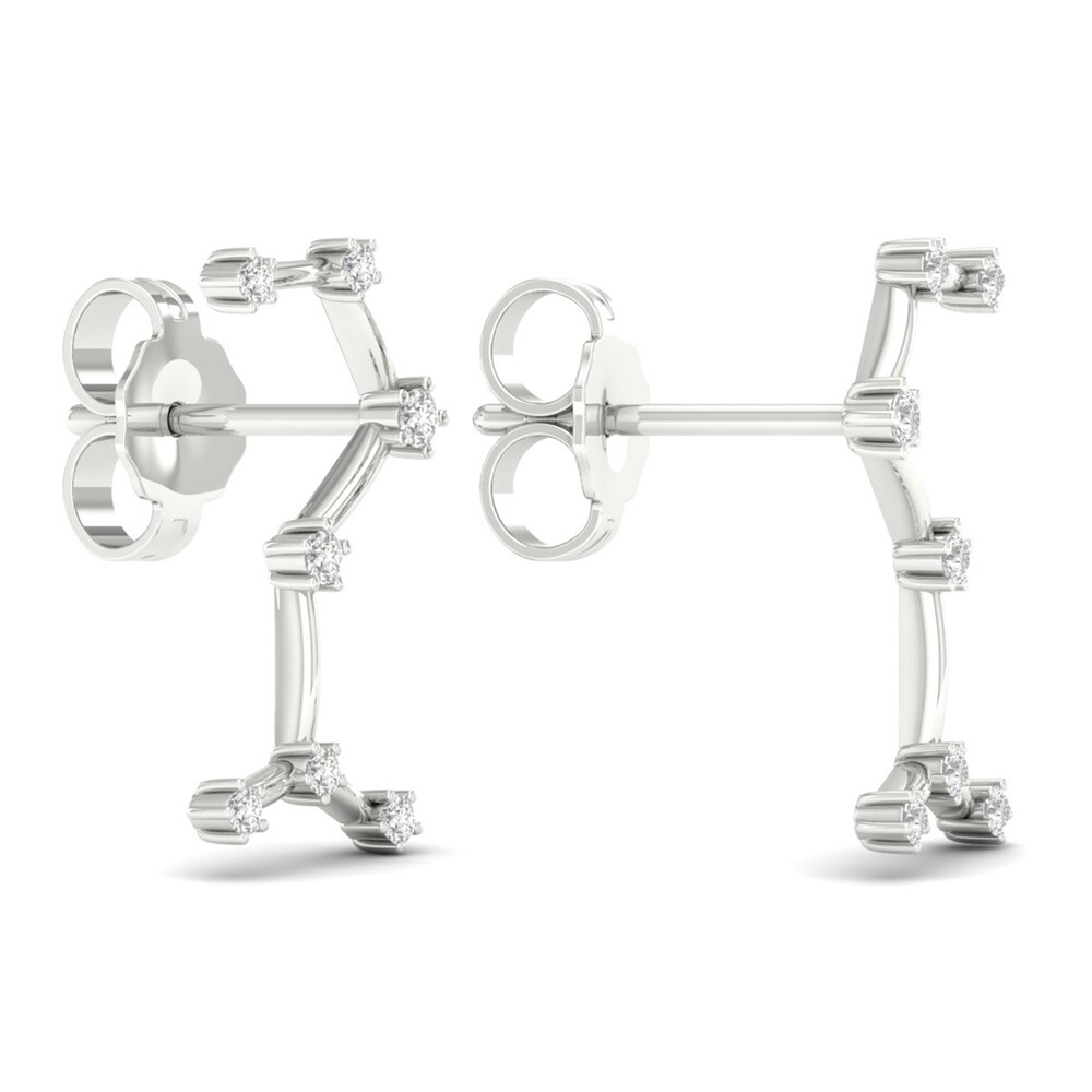 Diamond Scorpio Constellation Earrings 1/8 ct tw Round 14K White Gold 9AG28bdx Diamond Scorpio Constellation Earrings 1/8 ct tw Round 14K White Gold 9AG28bdx