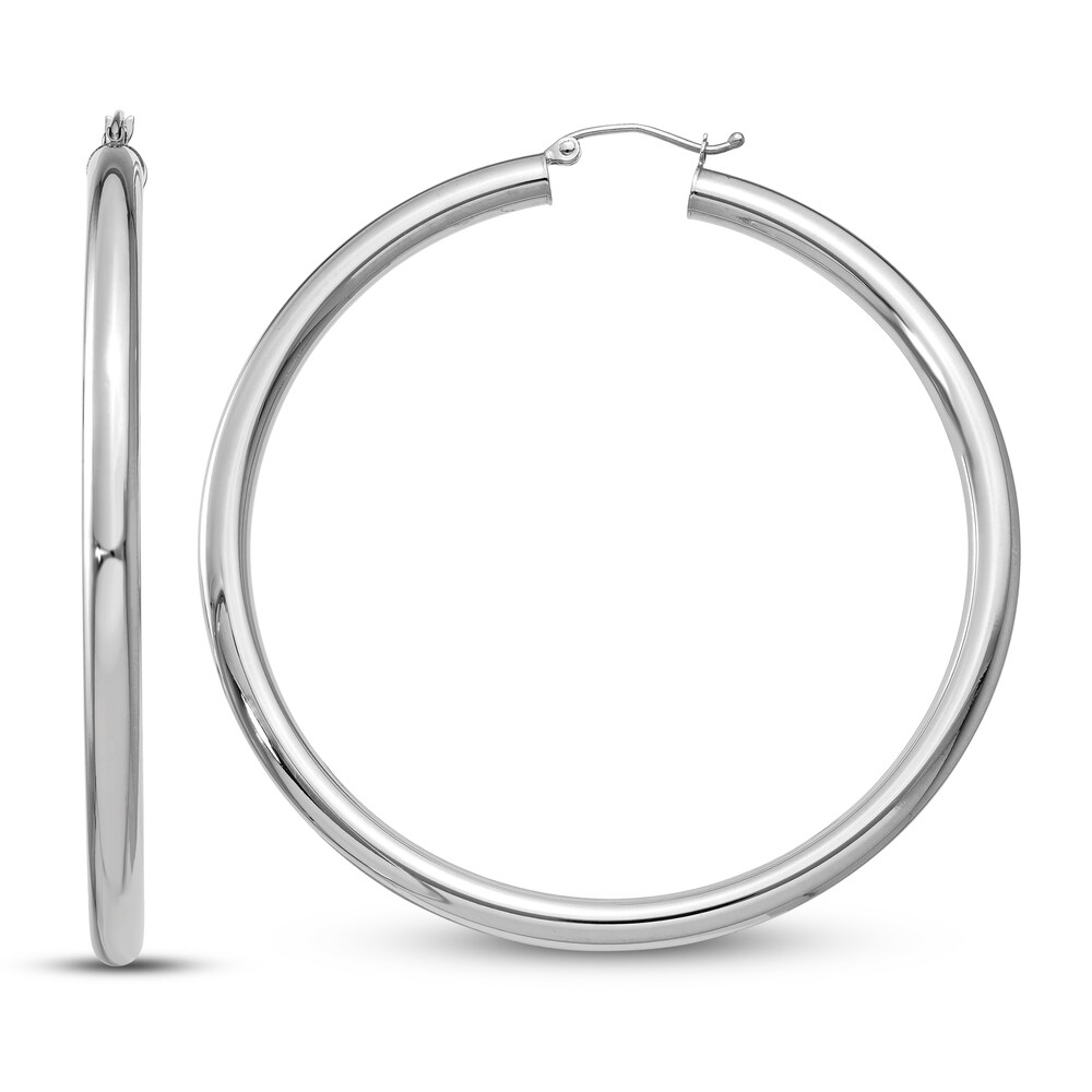 Lightweight Tube Hoop Earrings 14K White Gold 9DOqjbgD Lightweight Tube Hoop Earrings 14K White Gold 9DOqjbgD