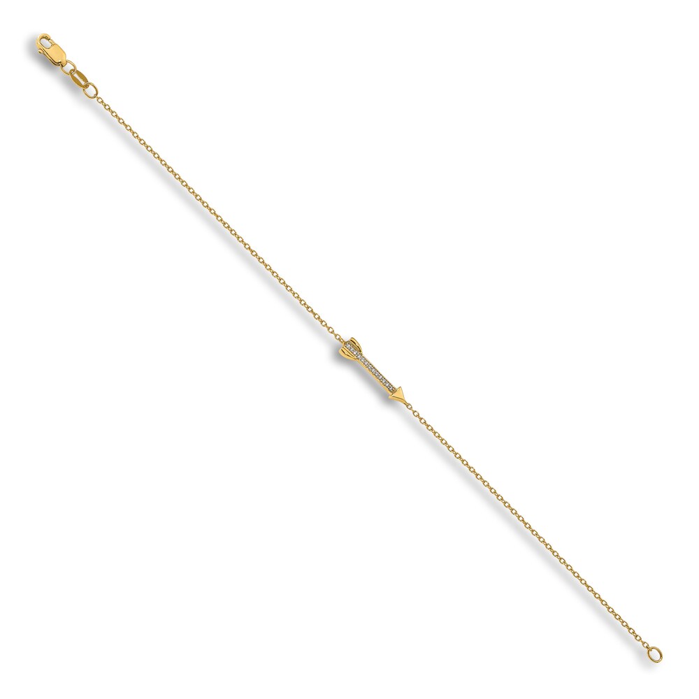 Diamond Arrow Bracelet 1/20 ct tw Round 14K Yellow Gold 7" 9Hkjwi2v Diamond Arrow Bracelet 1/20 ct tw Round 14K Yellow Gold 7" 9Hkjwi2v
