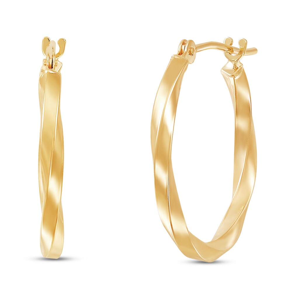 Twist Hoop Earrings 10K Yellow Gold 9Of7JVQ0 Twist Hoop Earrings 10K Yellow Gold 9Of7JVQ0