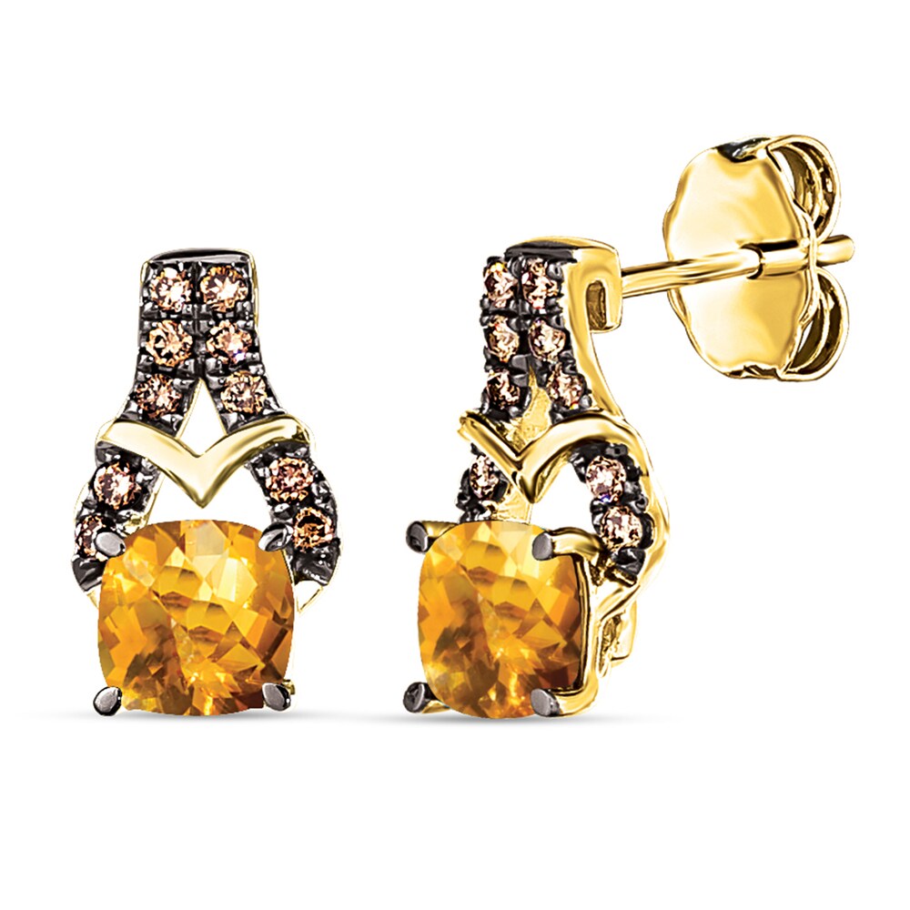 Le Vian Natural Citrine Earrings 1/8 ct tw Diamonds 14K Honey Gold 9Pu96wDo Le Vian Natural Citrine Earrings 1/8 ct tw Diamonds 14K Honey Gold 9Pu96wDo