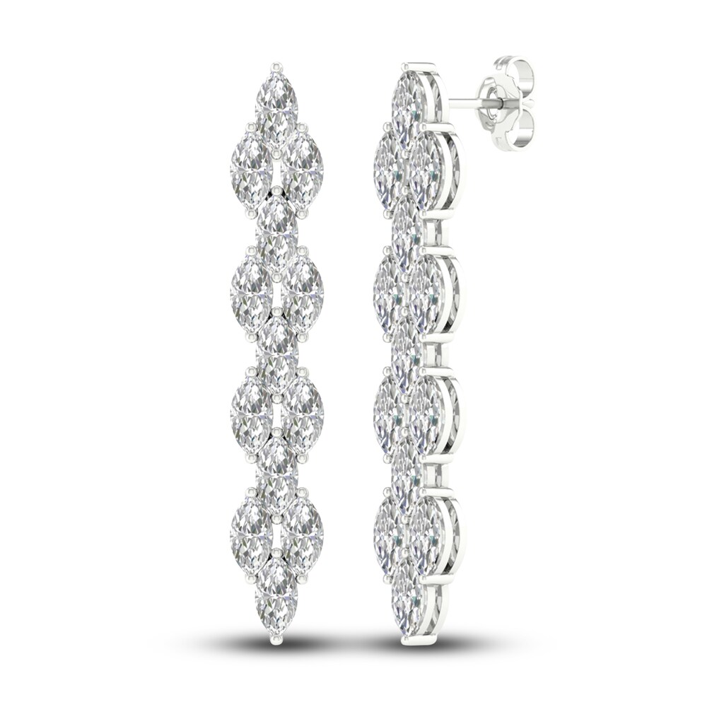 Lab-Created Diamond Dangle Earrings 5-1/5 ct tw Marquise 14K White Gold 9UKtjmjs Lab-Created Diamond Dangle Earrings 5-1/5 ct tw Marquise 14K White Gold 9UKtjmjs