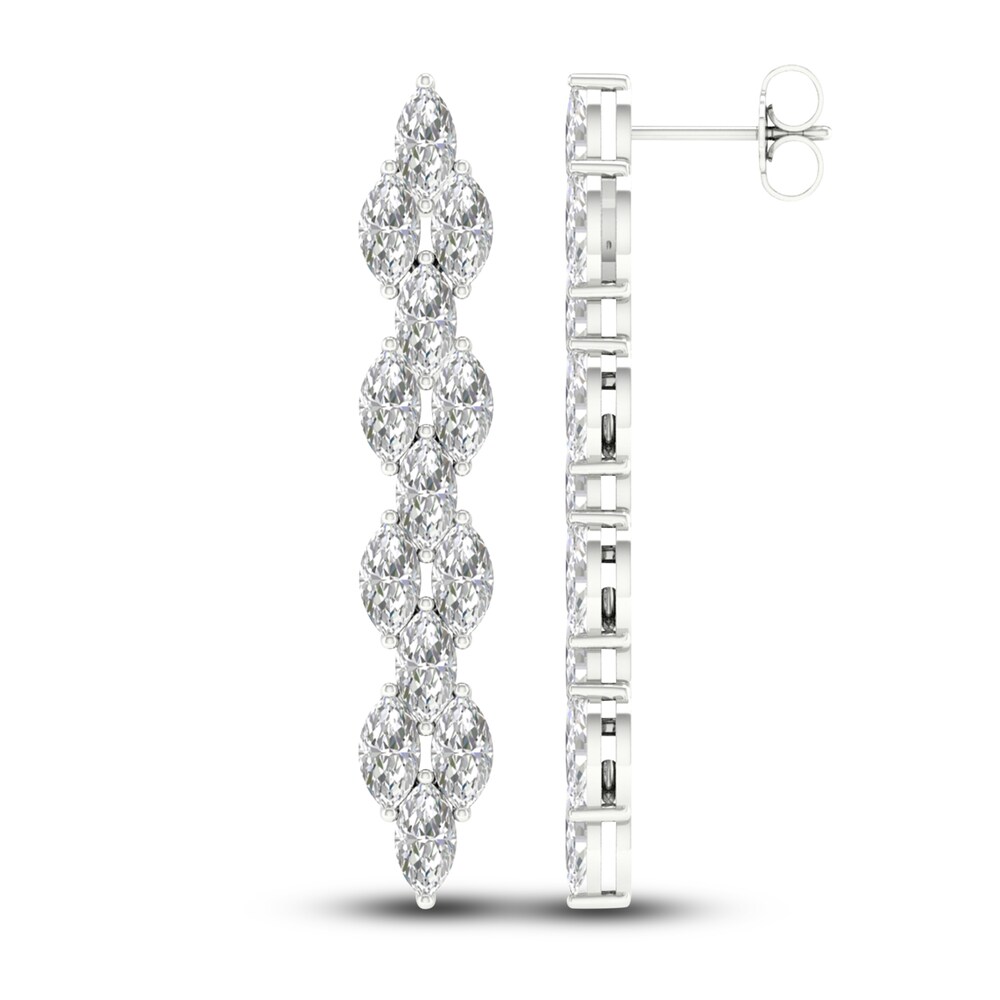Lab-Created Diamond Dangle Earrings 5-1/5 ct tw Marquise 14K White Gold 9UKtjmjs Lab-Created Diamond Dangle Earrings 5-1/5 ct tw Marquise 14K White Gold 9UKtjmjs