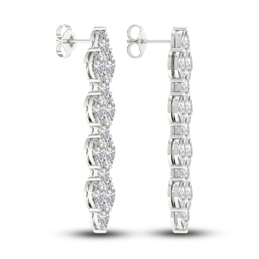 Lab-Created Diamond Dangle Earrings 5-1/5 ct tw Marquise 14K White Gold 9UKtjmjs Lab-Created Diamond Dangle Earrings 5-1/5 ct tw Marquise 14K White Gold 9UKtjmjs