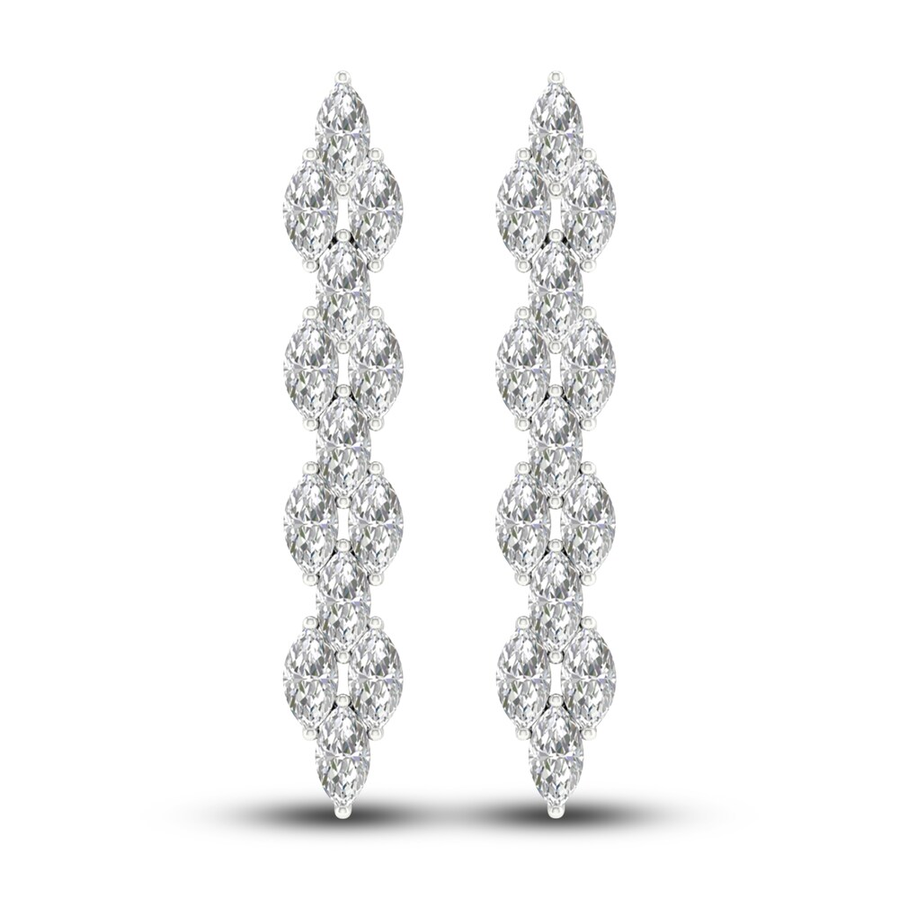 Lab-Created Diamond Dangle Earrings 5-1/5 ct tw Marquise 14K White Gold 9UKtjmjs Lab-Created Diamond Dangle Earrings 5-1/5 ct tw Marquise 14K White Gold 9UKtjmjs