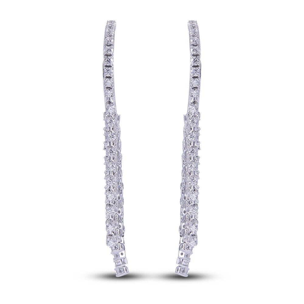 Diamond Hoop Earrings 3 ct tw Round 14K White Gold 9c3Y3UKJ Diamond Hoop Earrings 3 ct tw Round 14K White Gold 9c3Y3UKJ