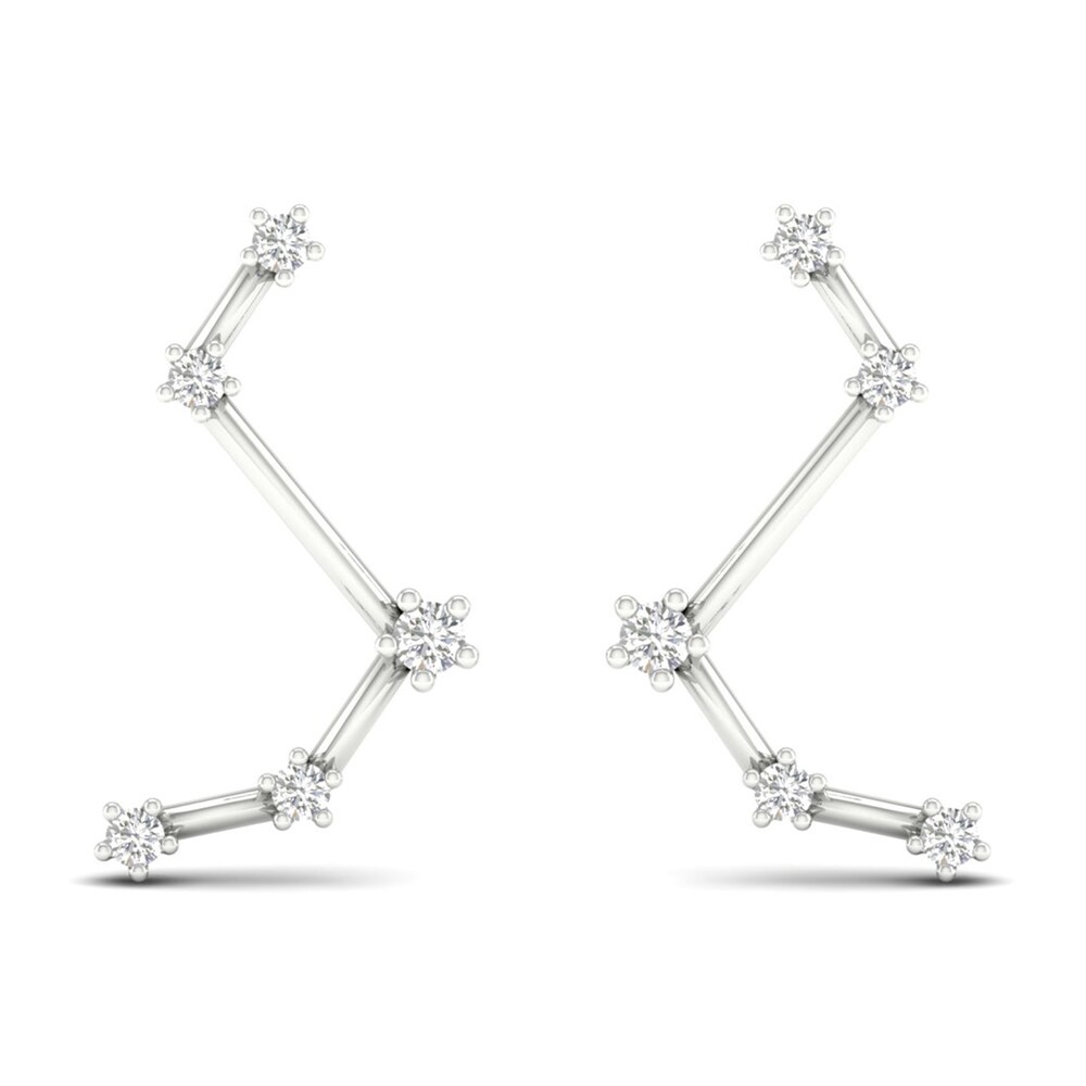 Diamond Aries Constellation Earrings 1/8 ct tw Round 14K White Gold 9c8wNiYF Diamond Aries Constellation Earrings 1/8 ct tw Round 14K White Gold 9c8wNiYF