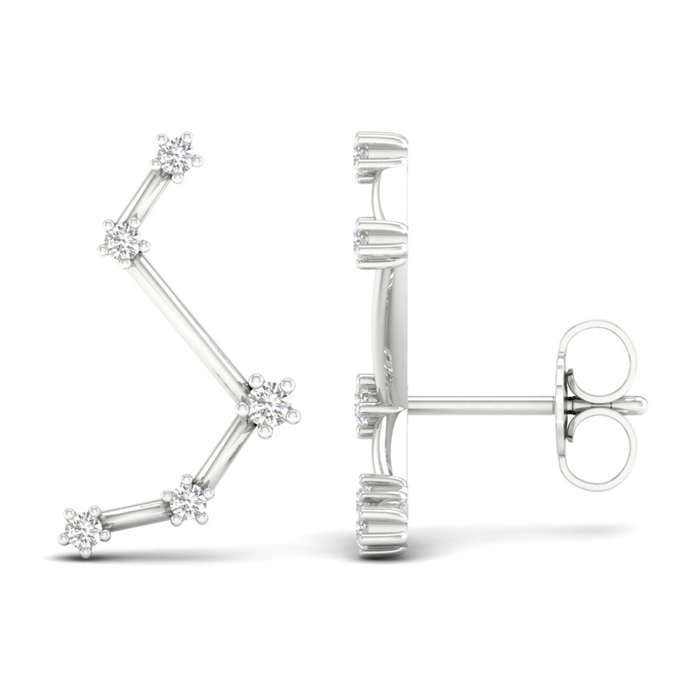 Diamond Aries Constellation Earrings 1/8 ct tw Round 14K White Gold 9c8wNiYF Diamond Aries Constellation Earrings 1/8 ct tw Round 14K White Gold 9c8wNiYF