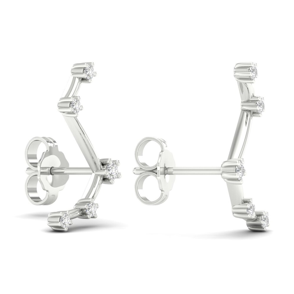 Diamond Aries Constellation Earrings 1/8 ct tw Round 14K White Gold 9c8wNiYF Diamond Aries Constellation Earrings 1/8 ct tw Round 14K White Gold 9c8wNiYF
