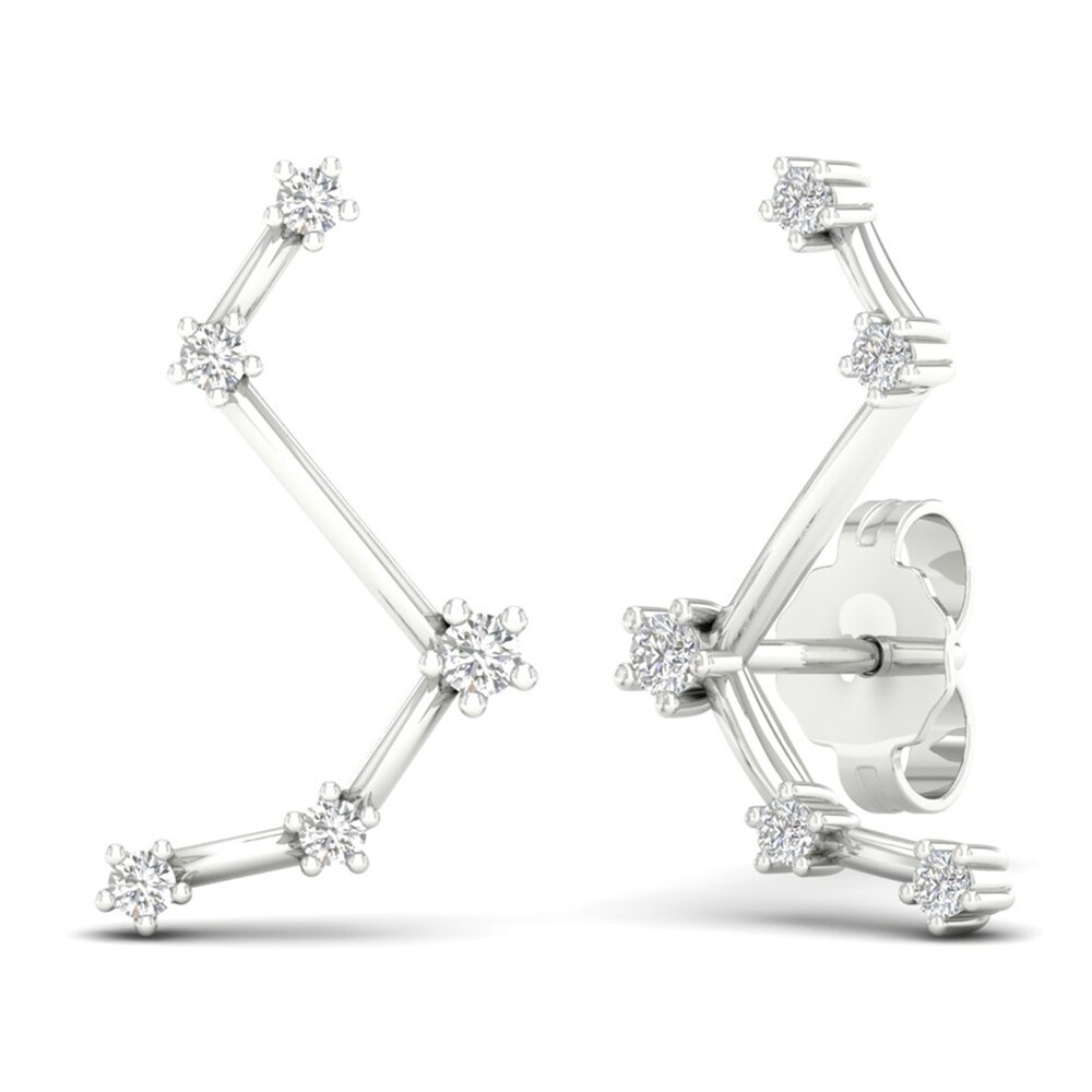 Diamond Aries Constellation Earrings 1/8 ct tw Round 14K White Gold 9c8wNiYF Diamond Aries Constellation Earrings 1/8 ct tw Round 14K White Gold 9c8wNiYF