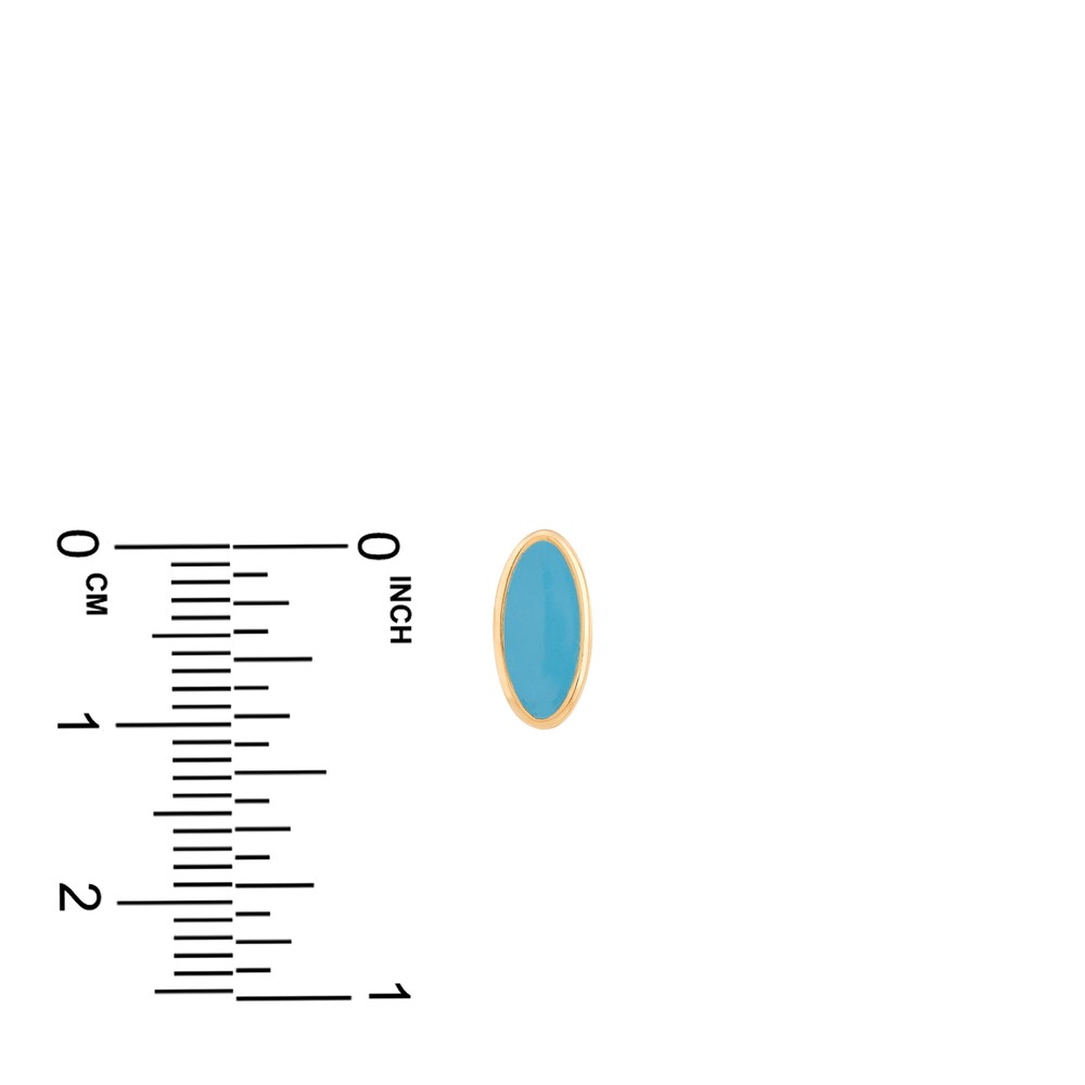 Italia D\'Oro Oval Stud Earrings Blue Enamel 14K Yellow Gold 9fsDUrCm Italia D\'Oro Oval Stud Earrings Blue Enamel 14K Yellow Gold 9fsDUrCm