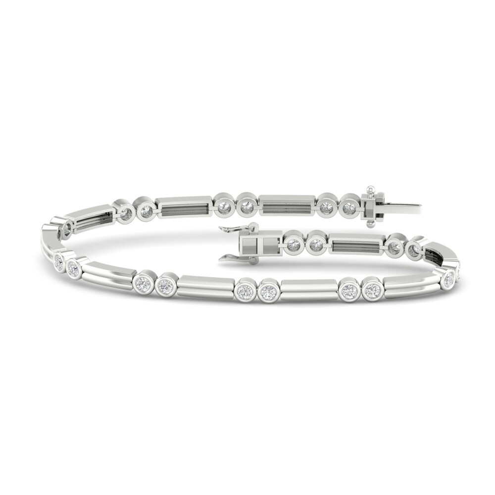 Men's Lab-Created Diamond Bracelet 2 ct tw Round 14K White Gold 8.5" 9l8t3iL2 Men's Lab-Created Diamond Bracelet 2 ct tw Round 14K White Gold 8.5" 9l8t3iL2