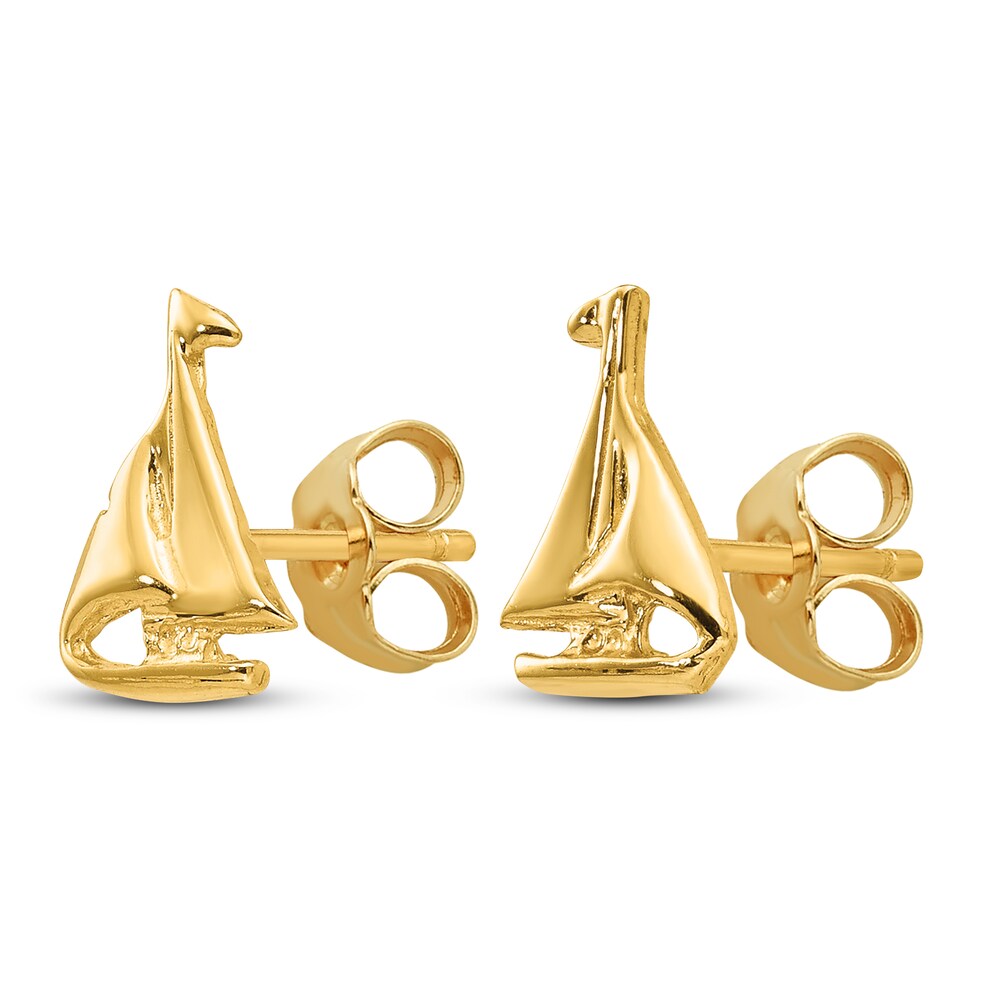 Sailboat Stud Earrings 14K Yellow Gold 9lNYKZ6m Sailboat Stud Earrings 14K Yellow Gold 9lNYKZ6m