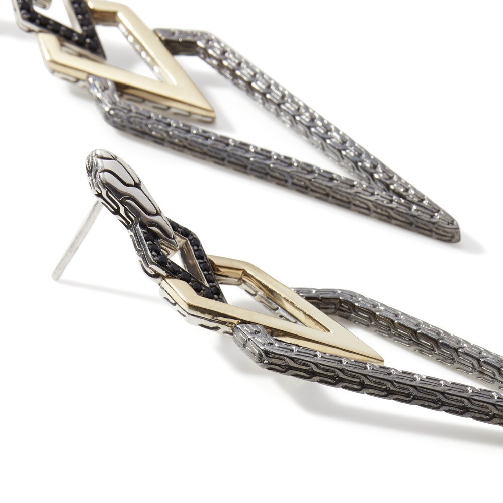 John Hardy Natural Black Sapphire Drop Earrings 18K Yellow Gold-Plated Sterling Silver 9q2oGCUZ