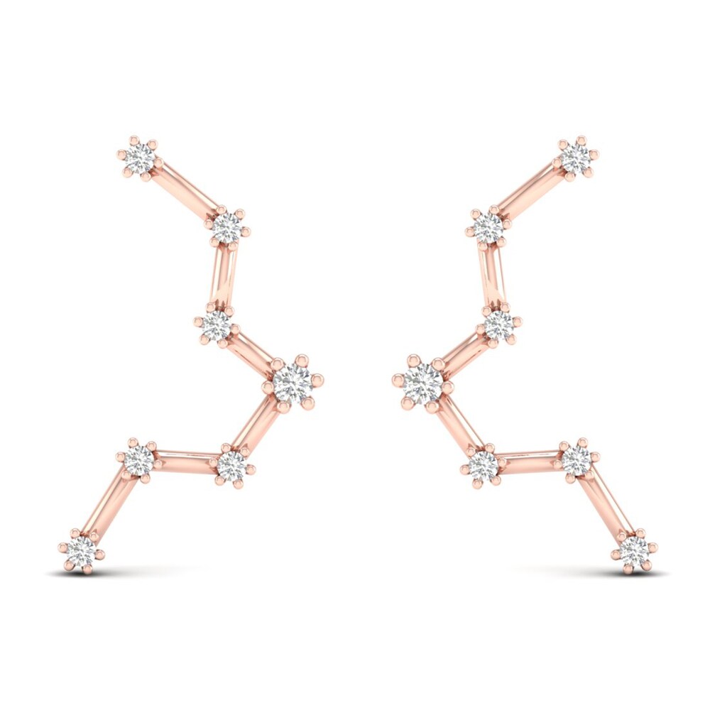 Diamond Pisces Constellation Earrings 1/8 ct tw Round 14K Rose Gold A0CCIhSh Diamond Pisces Constellation Earrings 1/8 ct tw Round 14K Rose Gold A0CCIhSh