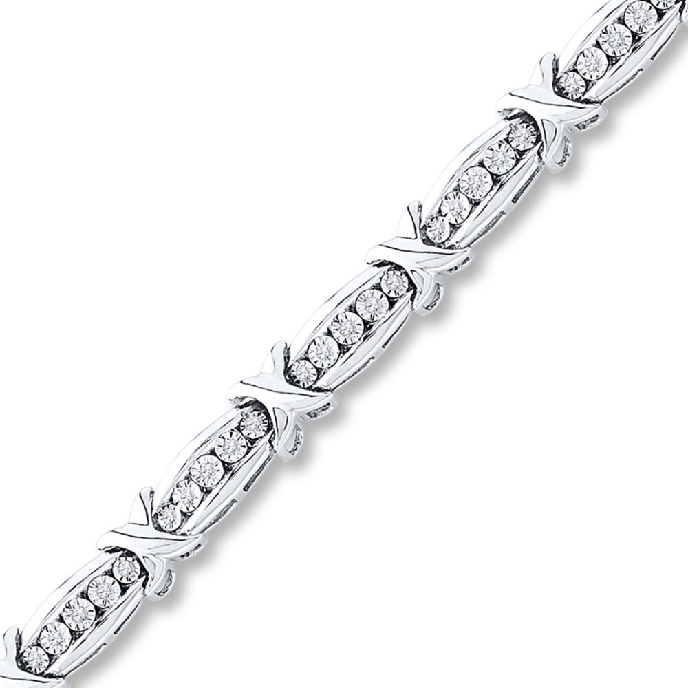 Diamond Bracelet 1/2 ct tw Round-cut Sterling Silver A0i2n7OG Diamond Bracelet 1/2 ct tw Round-cut Sterling Silver A0i2n7OG