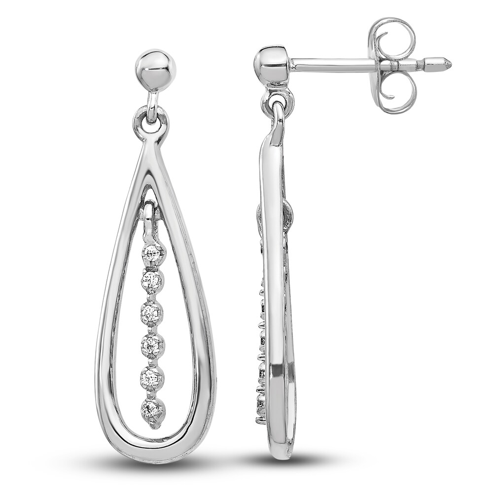 Diamond Teardrop Dangle Earrings 1/20 ct tw Round 14K White Gold A6bbkmwY Diamond Teardrop Dangle Earrings 1/20 ct tw Round 14K White Gold A6bbkmwY