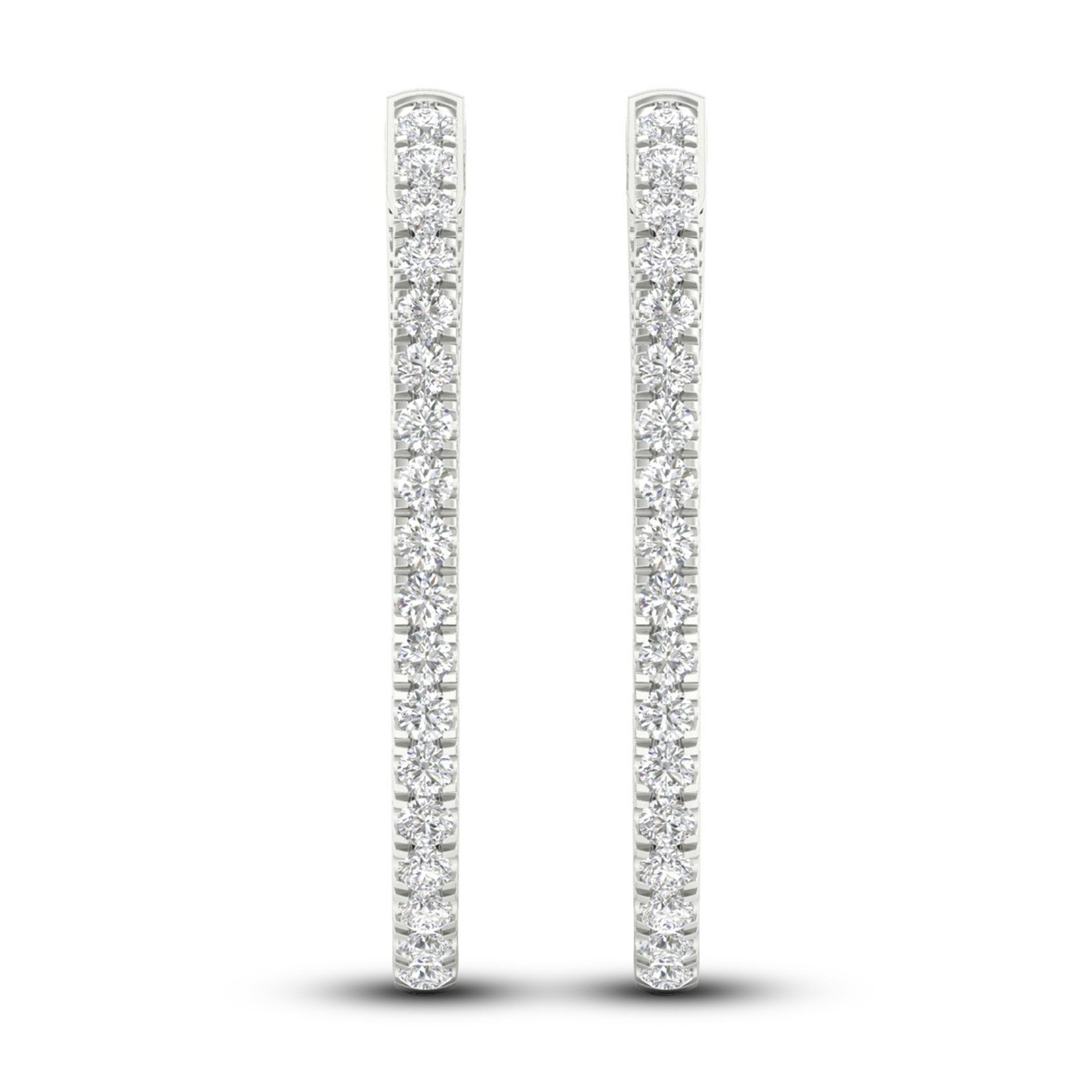 Lab-Created Diamond Earrings 1 ct tw Round 14K White Gold AHPUUUGH Lab-Created Diamond Earrings 1 ct tw Round 14K White Gold AHPUUUGH