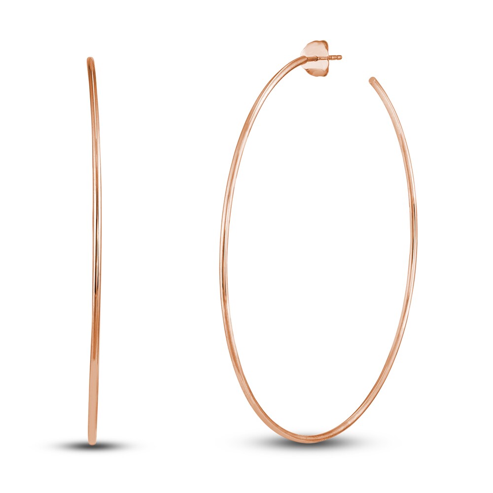 Round Wire Hoop Earrings 14K Rose Gold 60mm AHTdMMxo Round Wire Hoop Earrings 14K Rose Gold 60mm AHTdMMxo