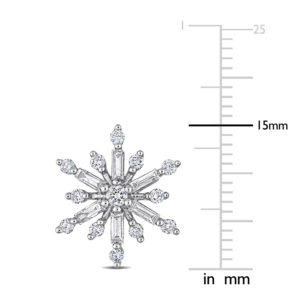 Diamond Snowflake Stud Earrings 1 ct tw Round 14K White Gold AKhjtIs5 Diamond Snowflake Stud Earrings 1 ct tw Round 14K White Gold AKhjtIs5