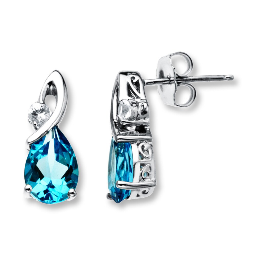 Topaz Earrings Blue & White Sterling Silver AawU9w5Q Topaz Earrings Blue & White Sterling Silver AawU9w5Q