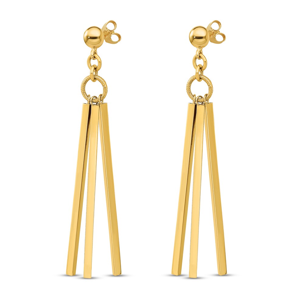 3-Bar Dangle Earrings 14K Yellow Gold AlW9du9d