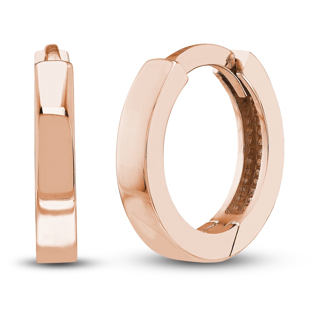 Polished Square Huggie Earrings 14K Rose Gold 10mm And6hiDk Polished Square Huggie Earrings 14K Rose Gold 10mm And6hiDk