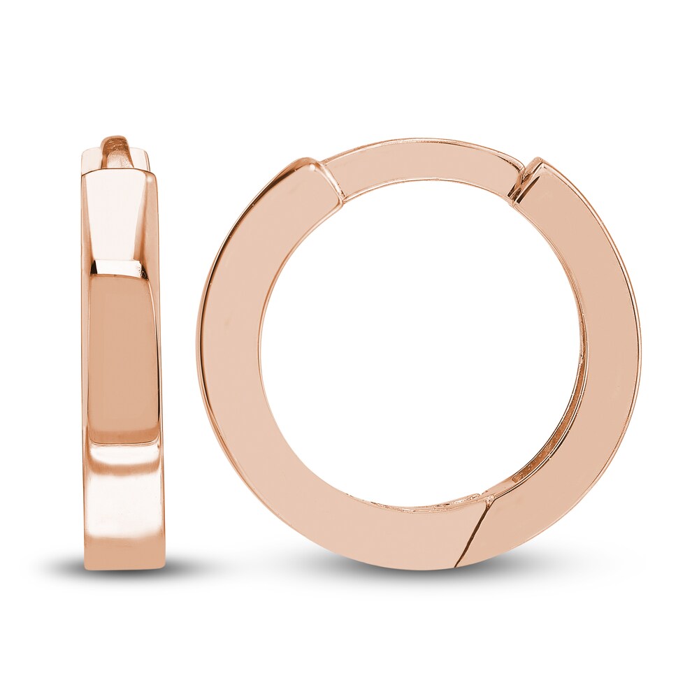 Polished Square Huggie Earrings 14K Rose Gold 10mm And6hiDk Polished Square Huggie Earrings 14K Rose Gold 10mm And6hiDk