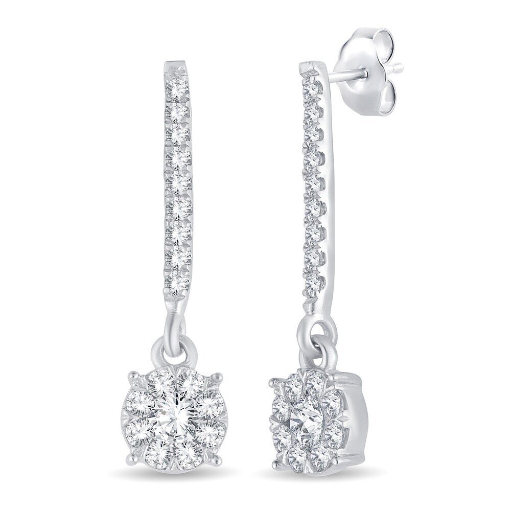Diamond Earrings 1/2 ct tw Round 10K White Gold AvA6th4T Diamond Earrings 1/2 ct tw Round 10K White Gold AvA6th4T