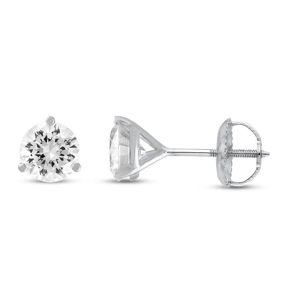 Certified Diamond Solitaire Earrings 1-1/2 ct tw Round 18K White Gold (SI2/I) AzW5BVbS Certified Diamond Solitaire Earrings 1-1/2 ct tw Round 18K White Gold (SI2/I) AzW5BVbS