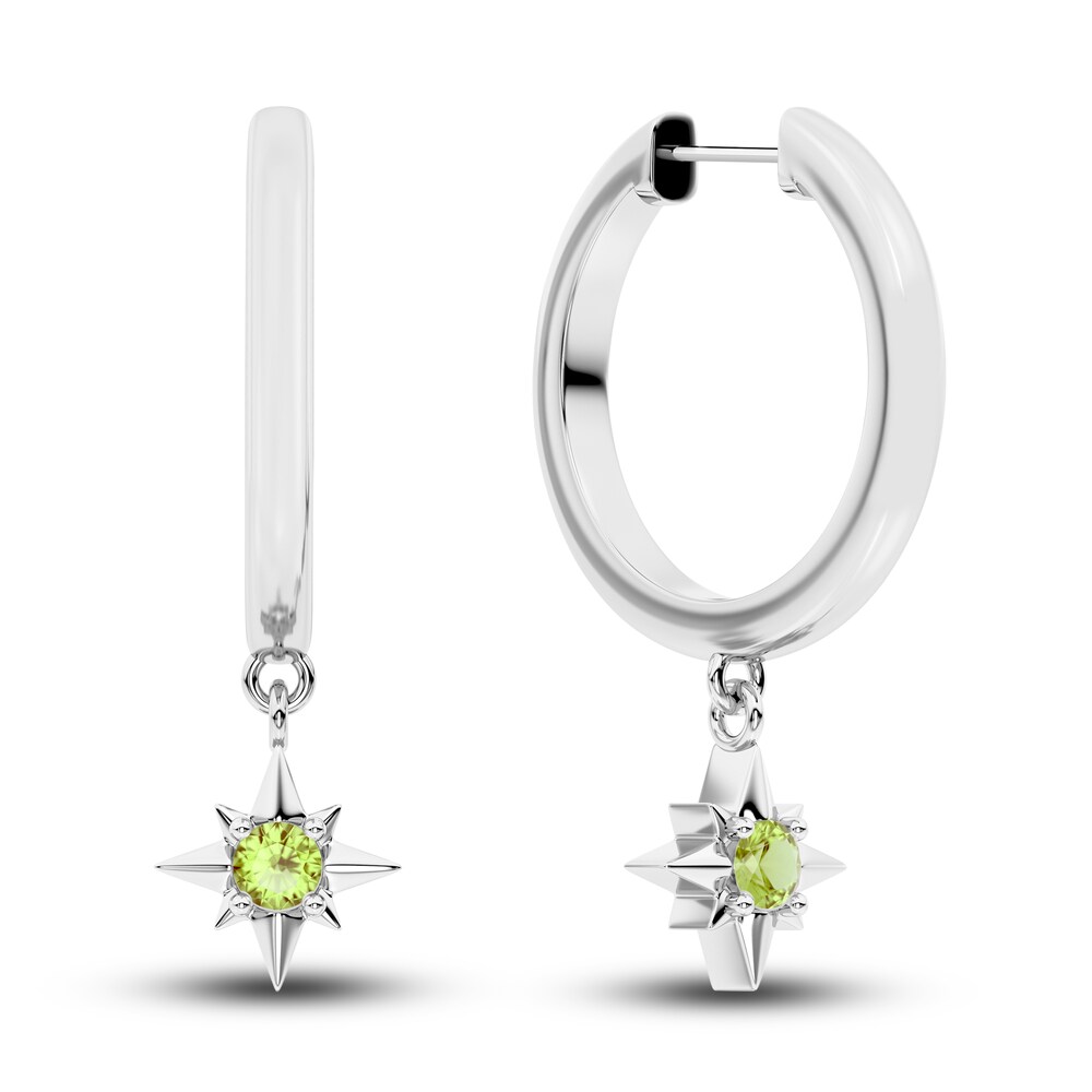 Juliette Maison Natural Peridot Starburst Hoops 10K White Gold B0AWAxPO Juliette Maison Natural Peridot Starburst Hoops 10K White Gold B0AWAxPO