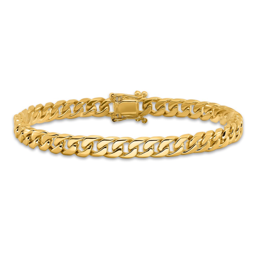 Men's Curb Chain Bracelet 14K Yellow Gold 6.8mm 8" B5E7higR Men's Curb Chain Bracelet 14K Yellow Gold 6.8mm 8" B5E7higR