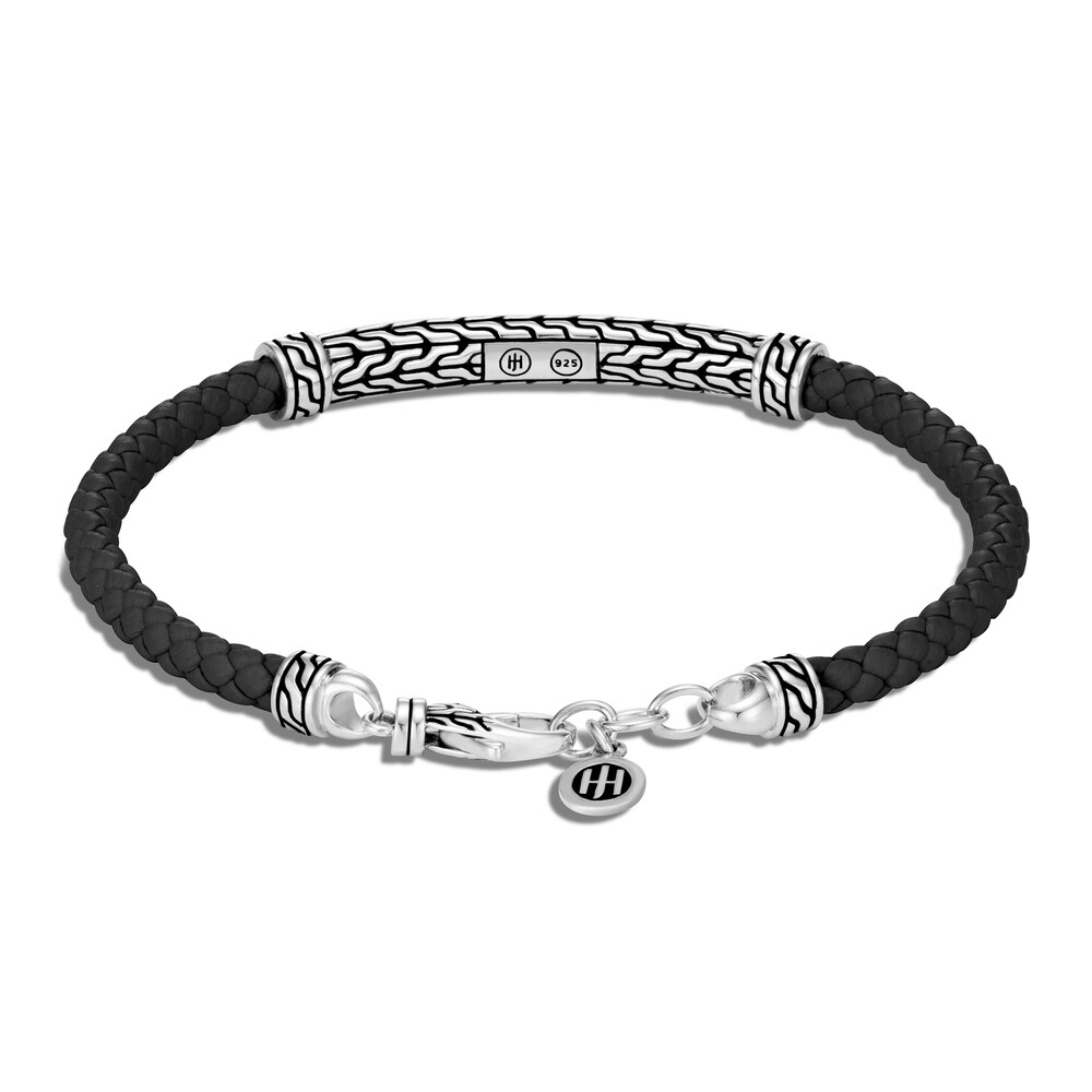 John Hardy Classic Chain Station Bracelet in Silver with Leather , Medium B6lNHqsv John Hardy Classic Chain Station Bracelet in Silver with Leather , Medium B6lNHqsv