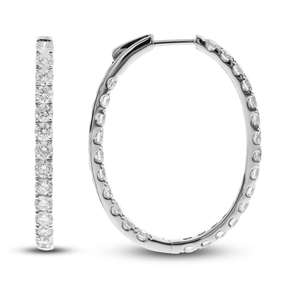 Diamond Hoop Earrings 4 ct tw Round 14K White Gold BPrE340V Diamond Hoop Earrings 4 ct tw Round 14K White Gold BPrE340V