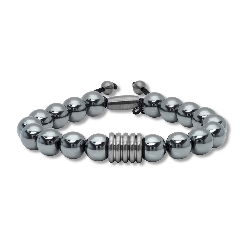 Men's Hematite Bead Bolo Bracelet Stainless Steel BZyEhPgE Men's Hematite Bead Bolo Bracelet Stainless Steel BZyEhPgE