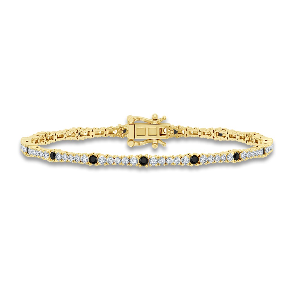 Black & White Diamond Tennis Bracelet 2-1/2 ct tw Round 14K Yellow Gold BdLZxl2V Black & White Diamond Tennis Bracelet 2-1/2 ct tw Round 14K Yellow Gold BdLZxl2V
