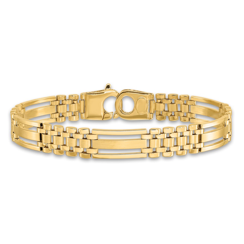 Men's Link Chain Bracelet 14K Yellow Gold 10.1mm 8.75" Bhp28LwQ Men's Link Chain Bracelet 14K Yellow Gold 10.1mm 8.75" Bhp28LwQ