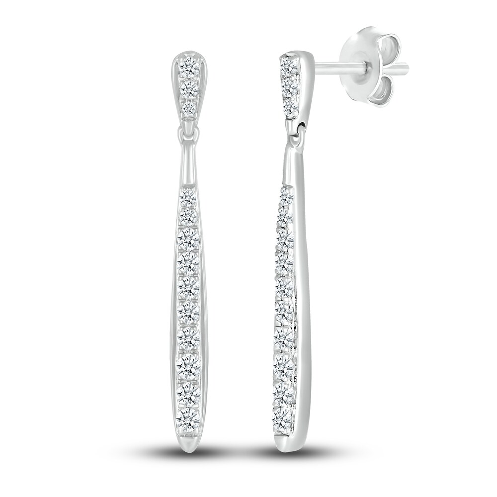 Diamond Drop Earrings 3/8 ct tw Round 10K White Gold BiJUvyAm Diamond Drop Earrings 3/8 ct tw Round 10K White Gold BiJUvyAm