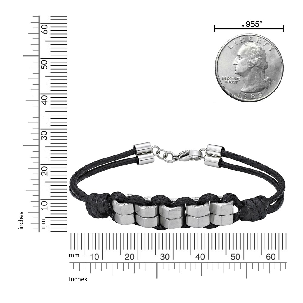 Men\'s Waxed Leather Cord Bracelet Stainless Steel 8.25 Bq4lppbW Men\'s Waxed Leather Cord Bracelet Stainless Steel 8.25 Bq4lppbW