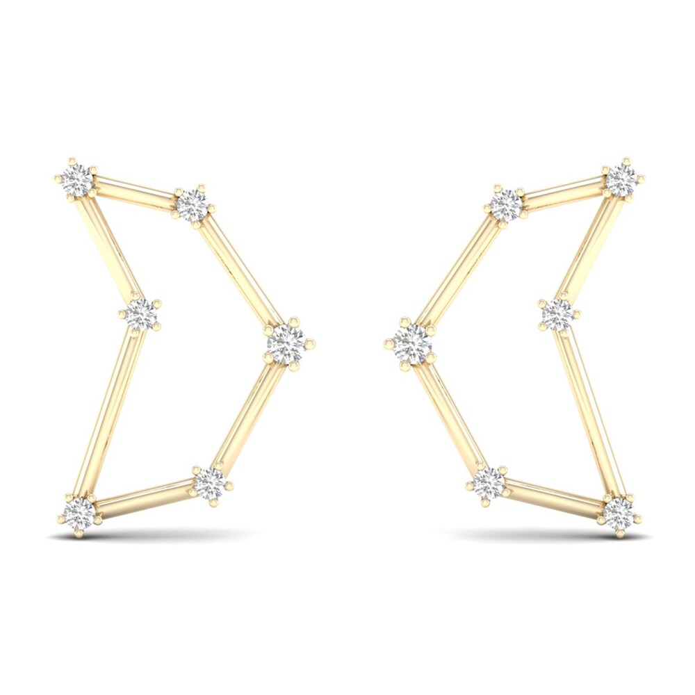 Diamond Capricorn Constellation Earrings 1/8 ct tw Round 14K Yellow Gold CATKAwSP Diamond Capricorn Constellation Earrings 1/8 ct tw Round 14K Yellow Gold CATKAwSP