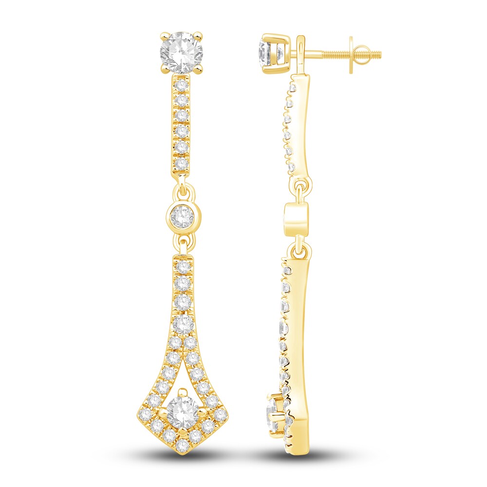 Diamond Dangle Earring Jackets 5/8 ct tw Round 14K Yellow Gold CJMtkqNF Diamond Dangle Earring Jackets 5/8 ct tw Round 14K Yellow Gold CJMtkqNF