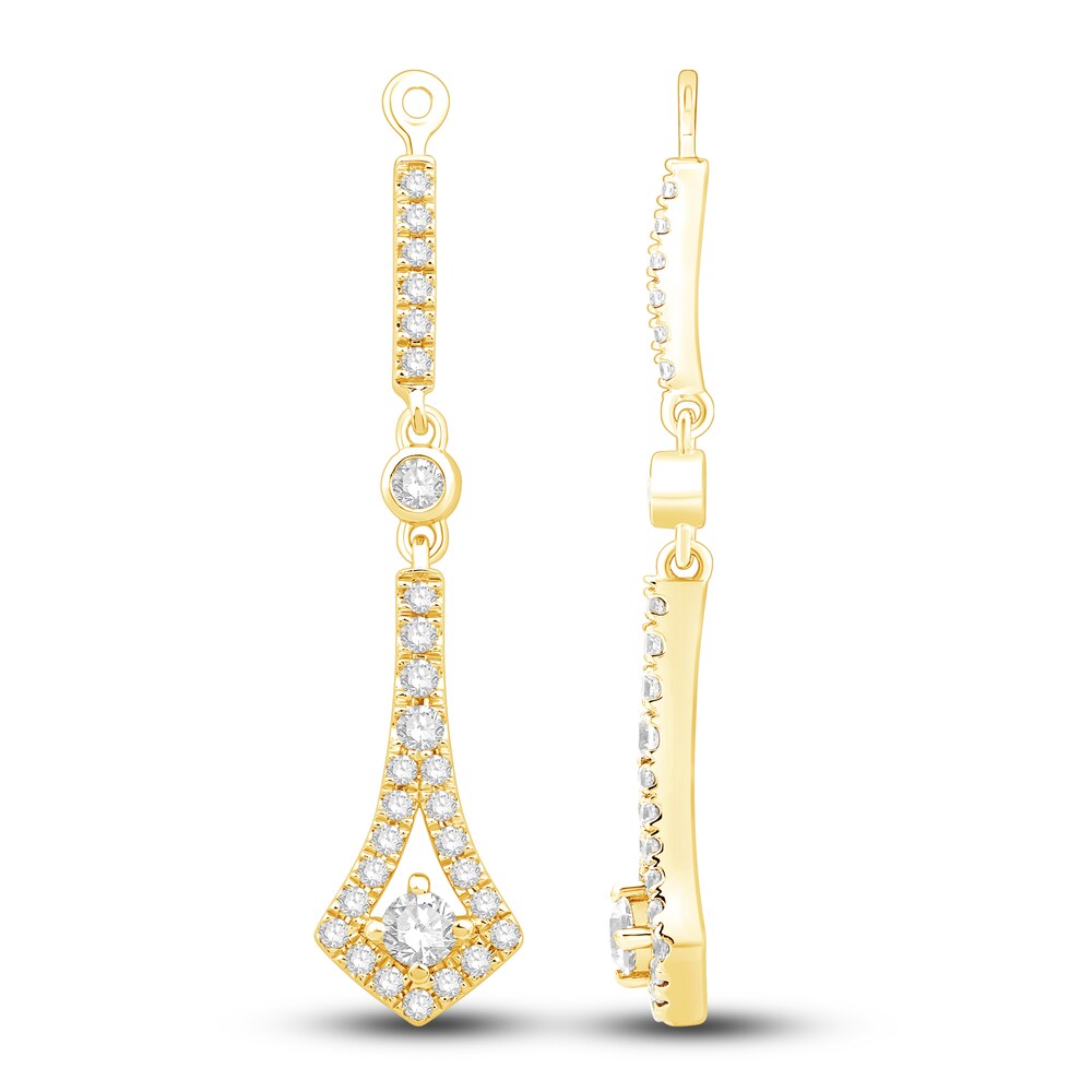 Diamond Dangle Earring Jackets 5/8 ct tw Round 14K Yellow Gold CJMtkqNF Diamond Dangle Earring Jackets 5/8 ct tw Round 14K Yellow Gold CJMtkqNF