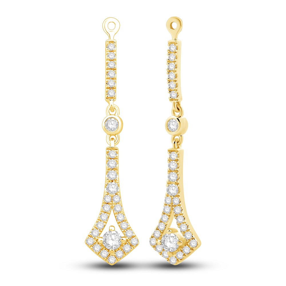 Diamond Dangle Earring Jackets 5/8 ct tw Round 14K Yellow Gold CJMtkqNF Diamond Dangle Earring Jackets 5/8 ct tw Round 14K Yellow Gold CJMtkqNF