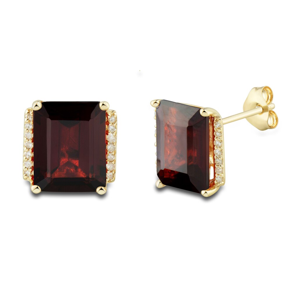 Natural Garnet Ring, Earring & Necklace Set 1/5 ct tw Diamonds 10K Yellow Gold CXW2KS0v Natural Garnet Ring, Earring & Necklace Set 1/5 ct tw Diamonds 10K Yellow Gold CXW2KS0v