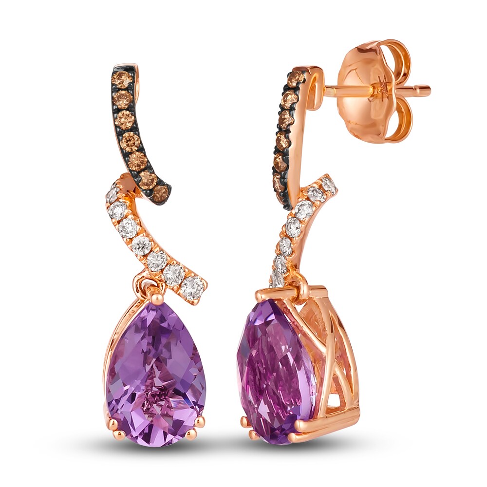 Le Vian Natural Amethyst Earrings 1/4 ct tw Diamonds 14K Strawberry Gold CZrLVxmR Le Vian Natural Amethyst Earrings 1/4 ct tw Diamonds 14K Strawberry Gold CZrLVxmR
