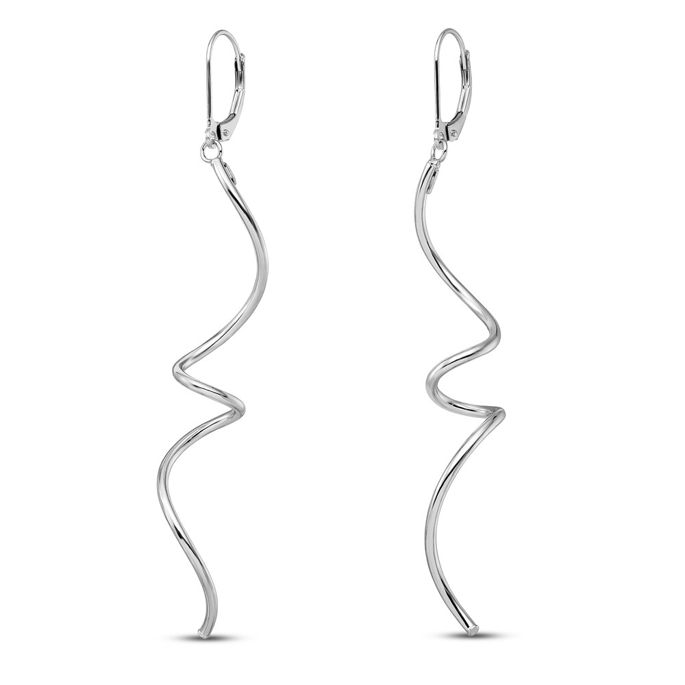 Twisted Dangle Earrings 14K White Gold CcUs30Gj Twisted Dangle Earrings 14K White Gold CcUs30Gj