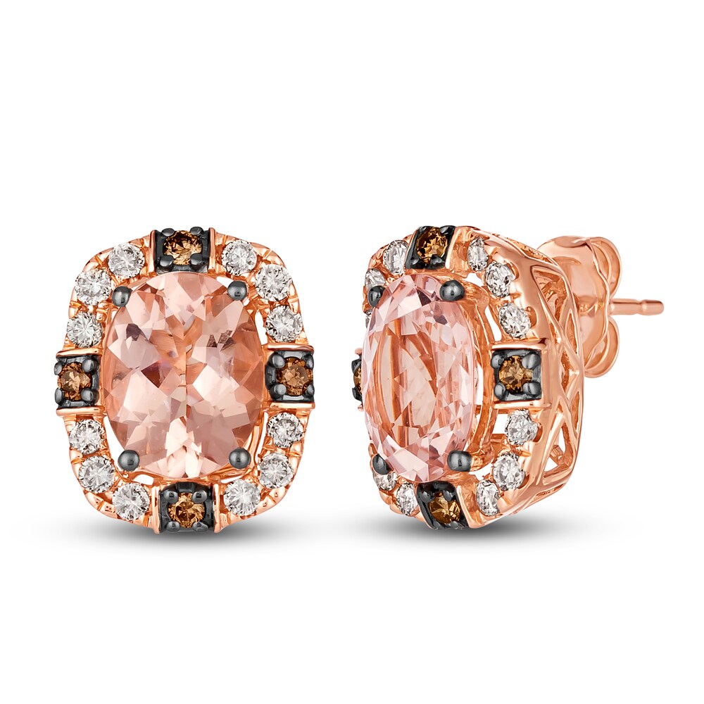 Le Vian Natural Morganite Stud Earrings 1/2 ct tw Diamonds 14K Strawberry Gold ChNH67J8 Le Vian Natural Morganite Stud Earrings 1/2 ct tw Diamonds 14K Strawberry Gold ChNH67J8