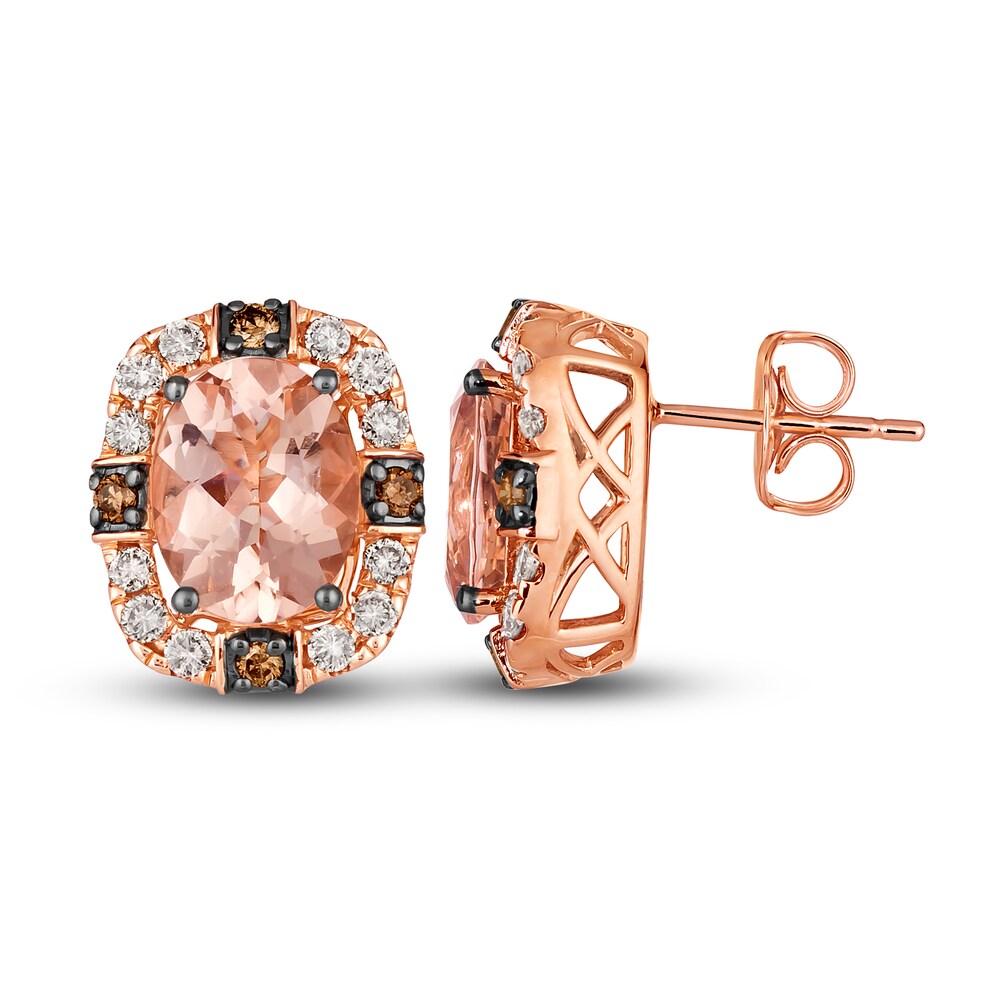 Le Vian Natural Morganite Stud Earrings 1/2 ct tw Diamonds 14K Strawberry Gold ChNH67J8