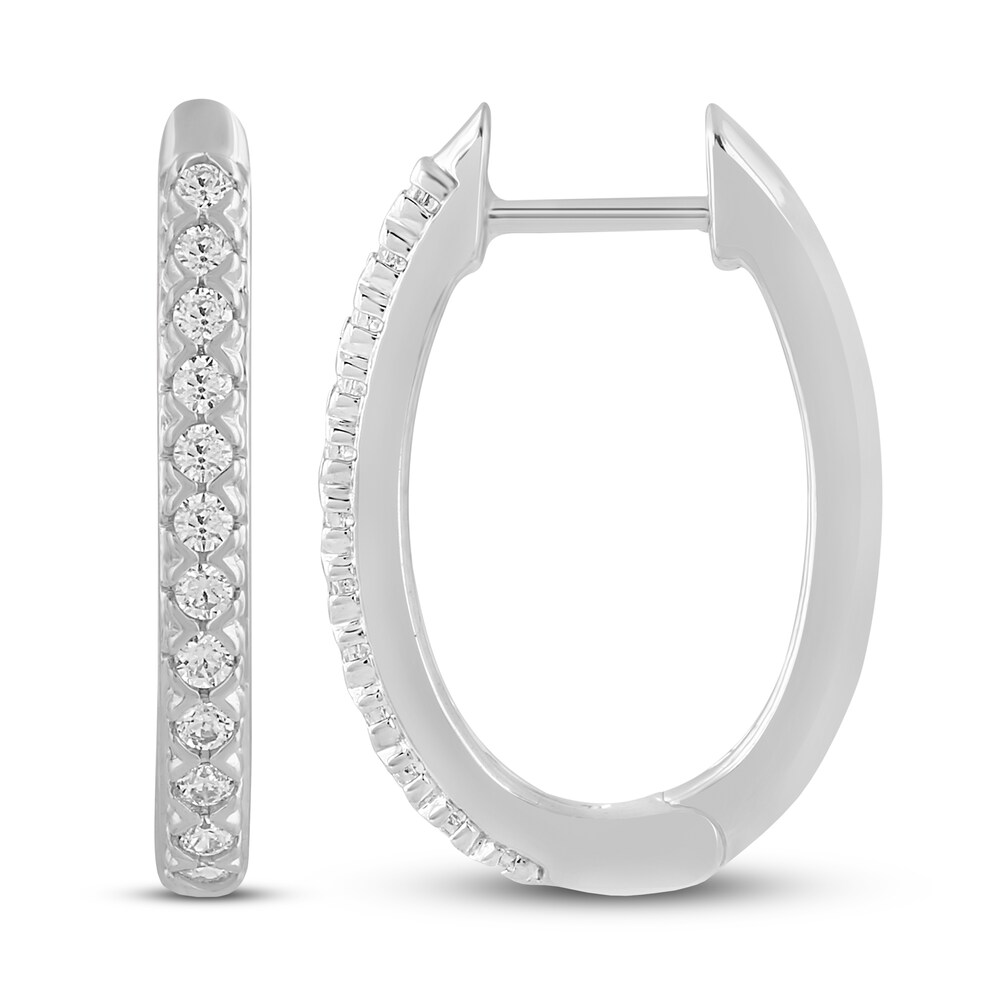 Diamond Hoop Earrings 1/4 ct tw Round 10K White Gold CxEZGAMz Diamond Hoop Earrings 1/4 ct tw Round 10K White Gold CxEZGAMz